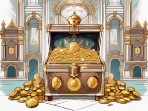 A lavish treasure chest overflowing with jewels